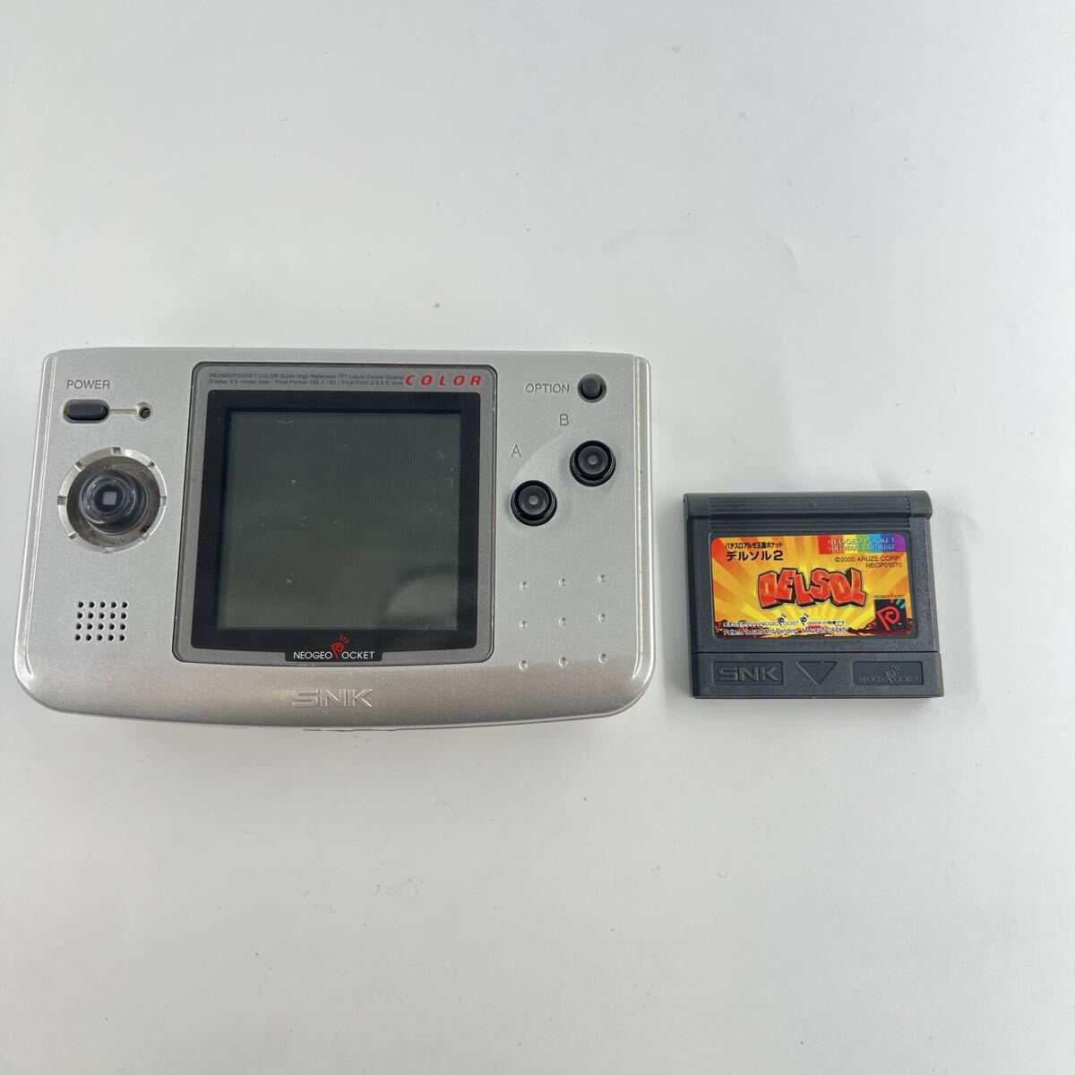 N5【1円〜スタート！説明必読 直接引取無】SNK ネオジオポケットカラー ゲーム機 パチスロあるぜ王国ポケット デルソル2 ソフト セット