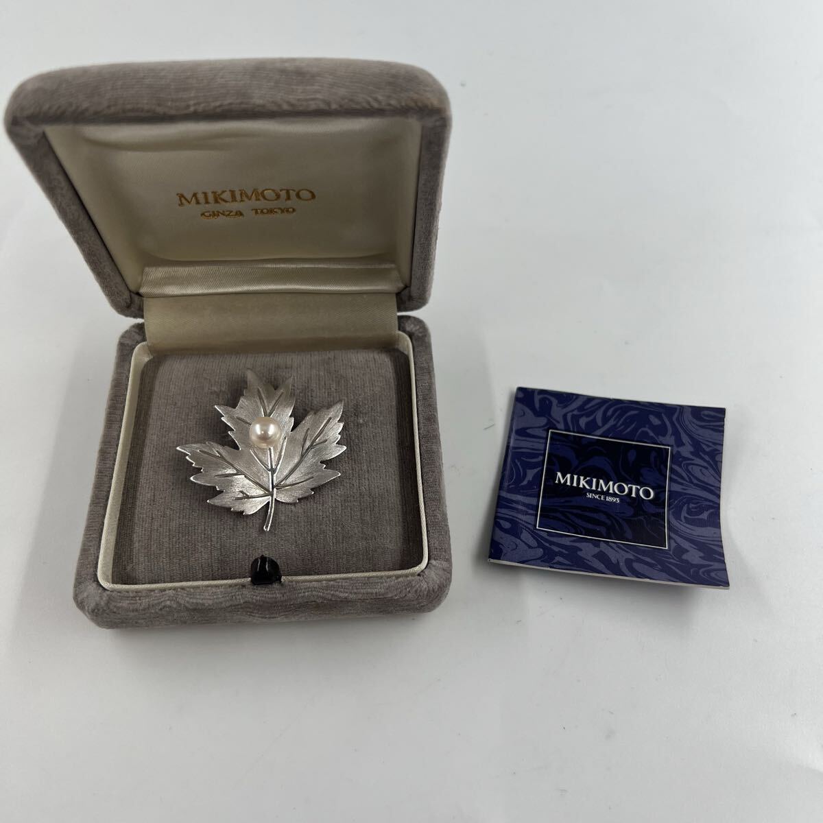 N5【1円〜スタート！説明必読 直接引取無】MIKIMOTO ミキモト真珠 メープルリーフ モチーフ ブローチ ペンダントトップ アコヤ真珠 S刻印
