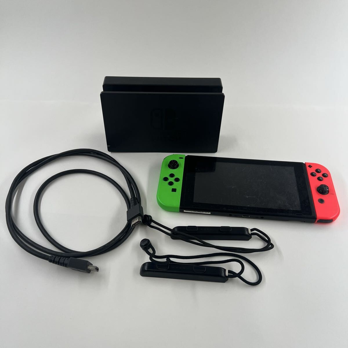 N5【1円〜スタート！通電確認済 説明必読 直接引取無】任天堂 Nintendo Switch HAC-001 スイッチ 本体 ジョイコン グリーン/ピンク