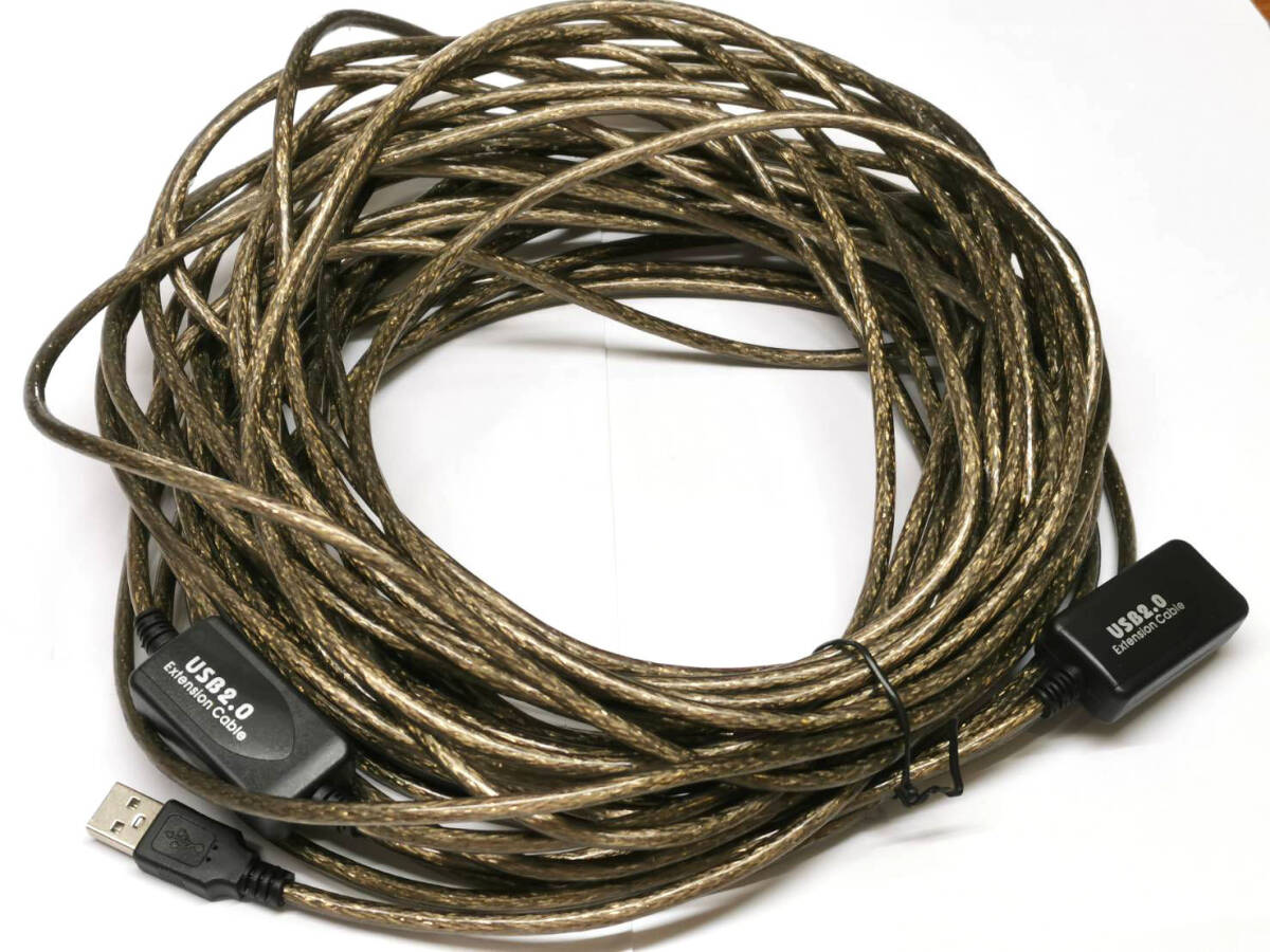 USB 延長ケーブル 20m 信号増幅補正回路内蔵