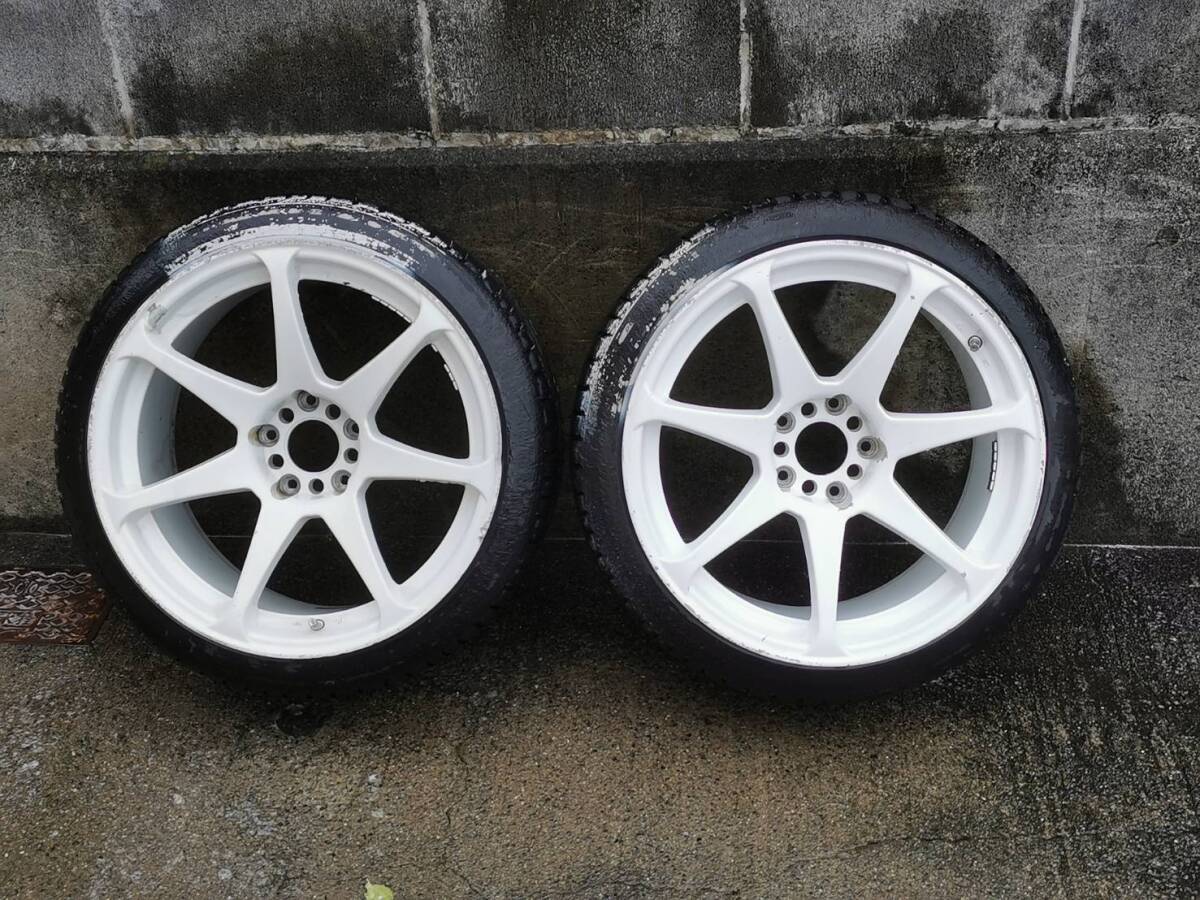 2本セット CST ZERO-1 HYPER 18インチ 9.5J +15 114.3 5穴 ホワイト + SAILUN ATREZZO 215/40R18 バリ山 走行1000kmくらい その2