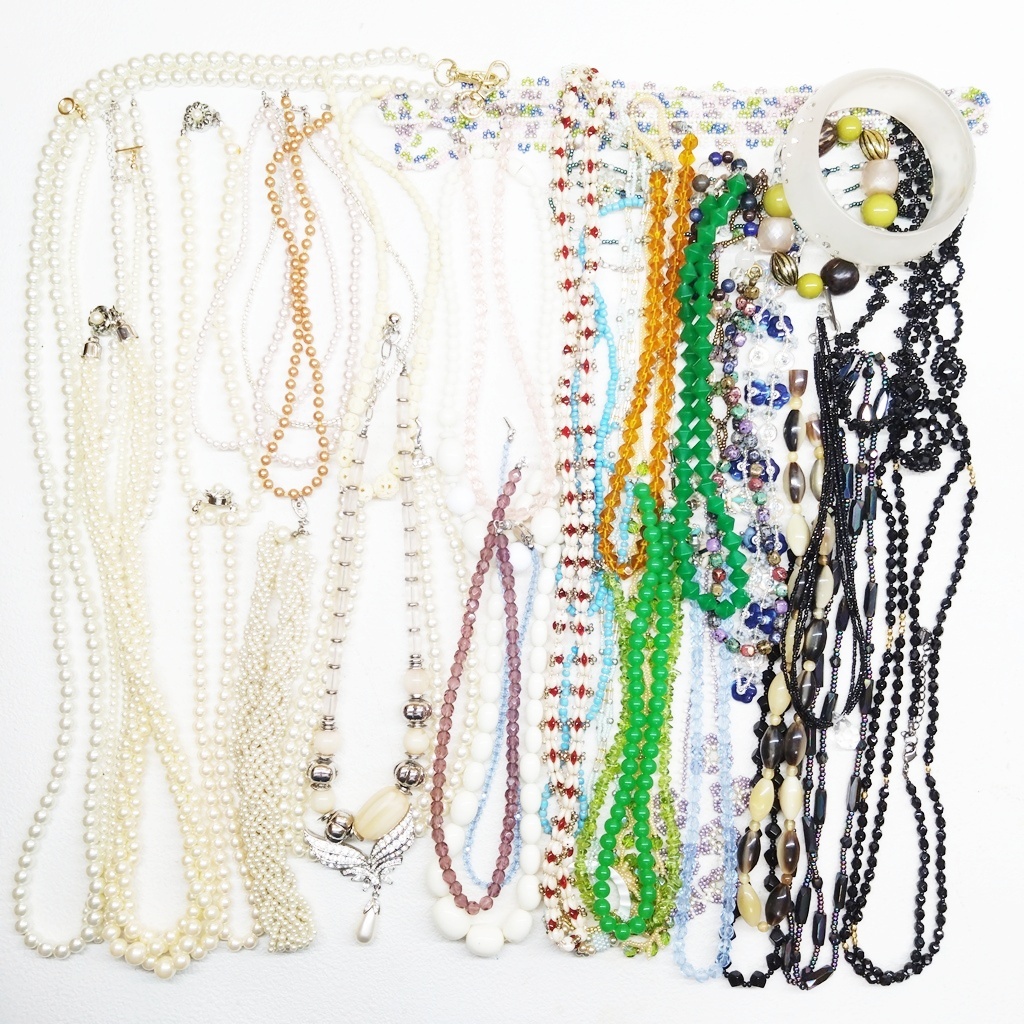 【CO145-31】アクセサリー まとめ 総重量 1,020g ネックレス ブレスレット ブローチ 天然石 パール パワーストーン 卸 レディース