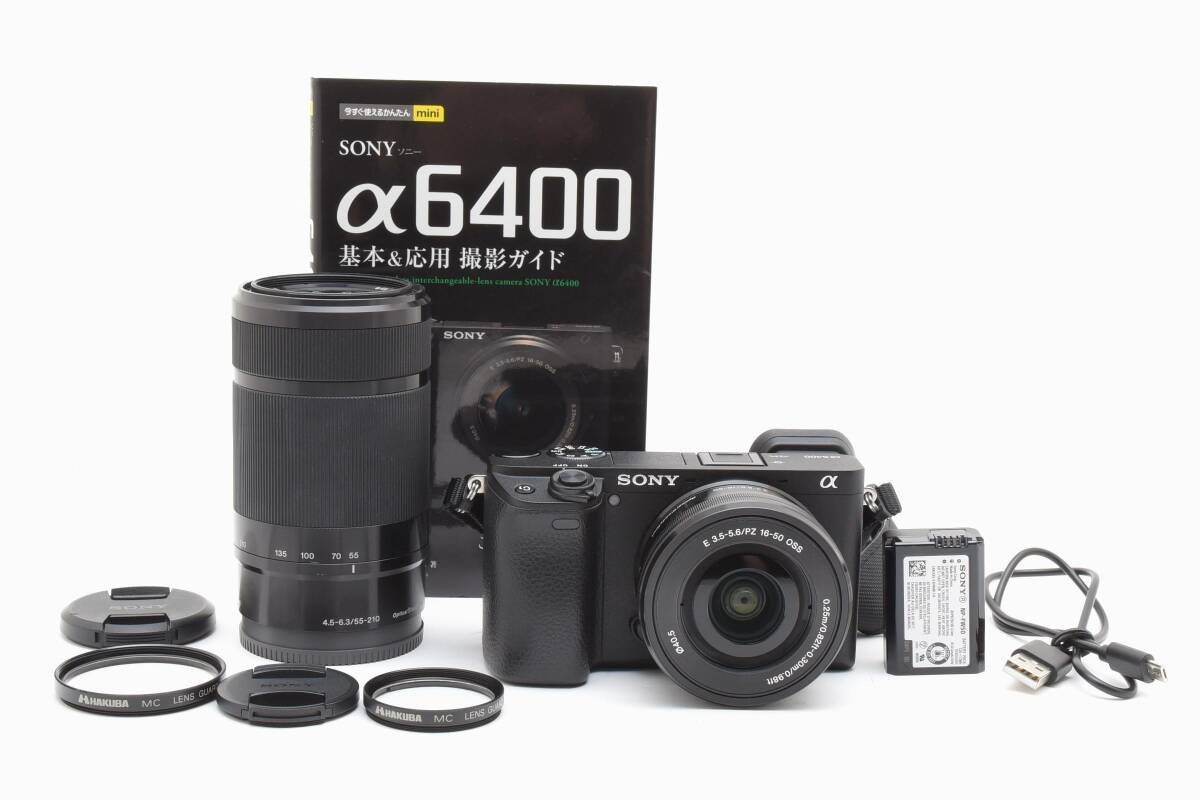 SONY α6400 ミラーレス一眼カメラ ダブルズームレンズキット(16-55,55-210)取説付 ショット数2425回 #2940390