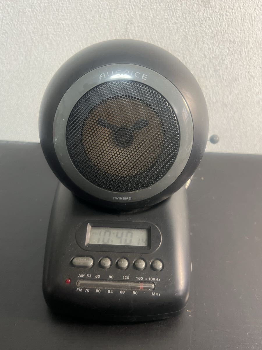 TWINBIRD AUspice AM/FMラジオ 目覚まし時計 スピーカー 動作未確認