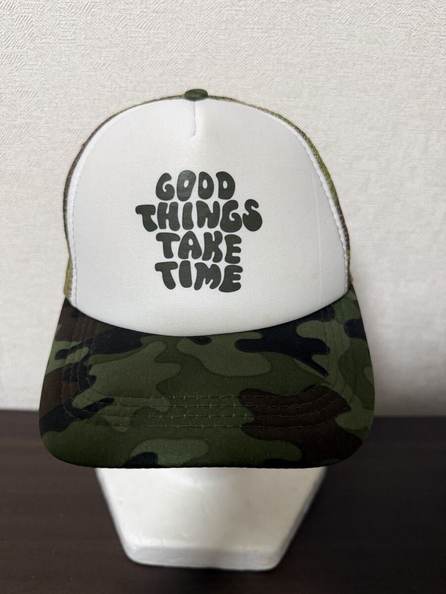 GOOD THINGS TAKE TIME メッシュキャップ カモフラ柄 フリーサイズ