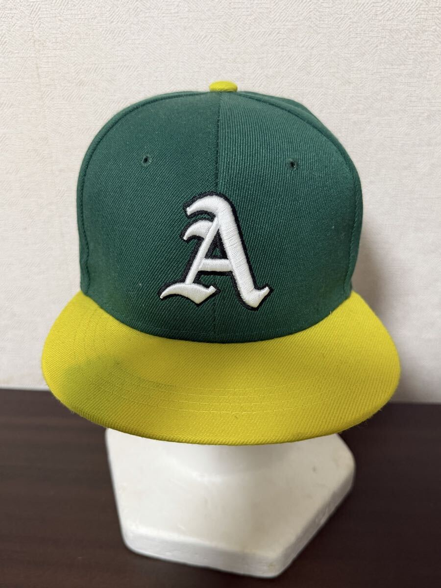 オークランド・アスレチックス Aロゴ スナップバックキャップ グリーン×イエロー