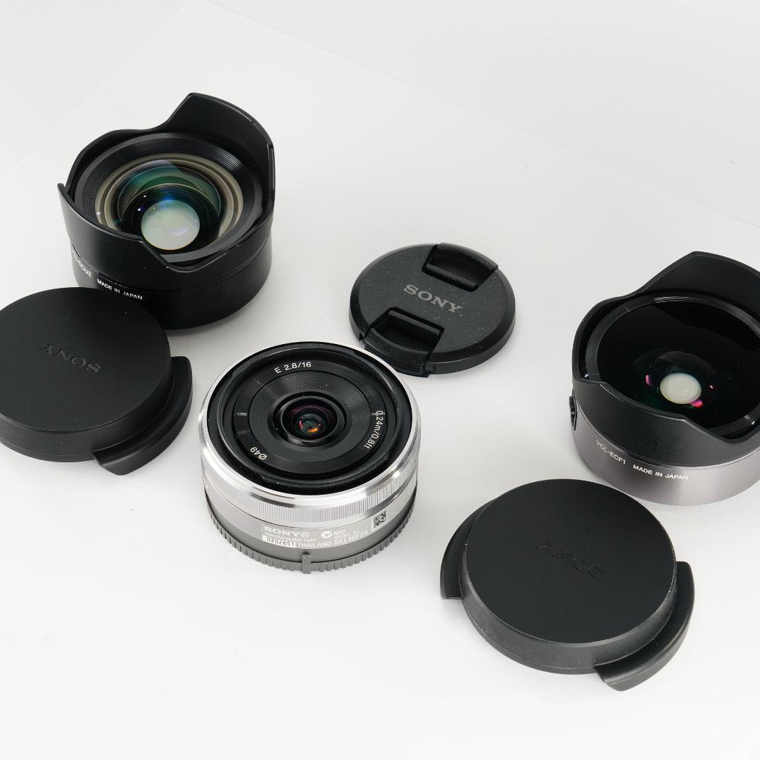 【遊べる超広角・魚眼セット】Sony E 16mm F2.8 ＆コンバーター
