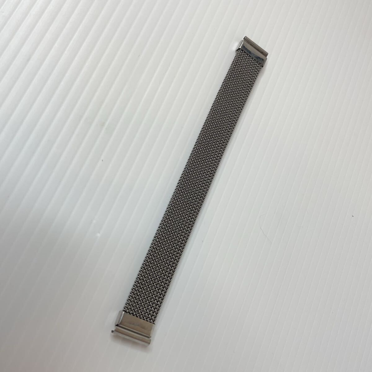 イタリア製 ELMITEX（エルミテックス）伸縮ステンレスメッシュ 時計ベルト 伸縮式 シルバーカラー 時計ベルト レトロ ヴィンテージ 整理品
