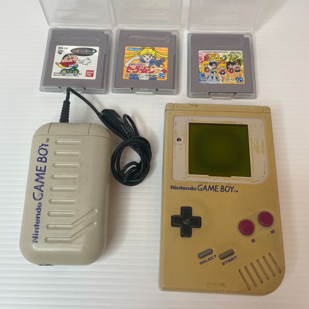 初代ゲームボーイ 本体 DMG-01 充電アダプタ ソフト3個付き ゲームボーイ Nintendo 任天堂 GAMEBOY 現状品 動作未確認 DMG-01 