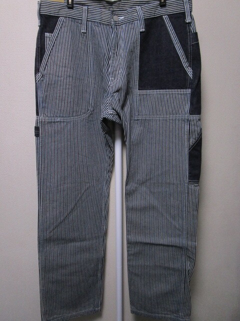 新品・タグ付き！児島ジーンズ ガーデニングワークパンツ・38・ヒッコリー（日本製KOJIMA GENES Gardening Work Pantsペインターパンツ）