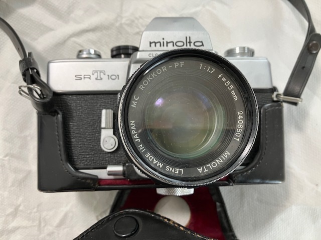 ミノルタ MINOLTA SRT101+AUTO ROKKOR-PF 55mm 1:1.7 動作未確認