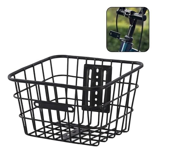 自転車前カゴ (角型) バスケット 自転車 カゴ 前部収納 フロントバスケット マウンテンバイク クロスバイク カゴ 折り畳み自転