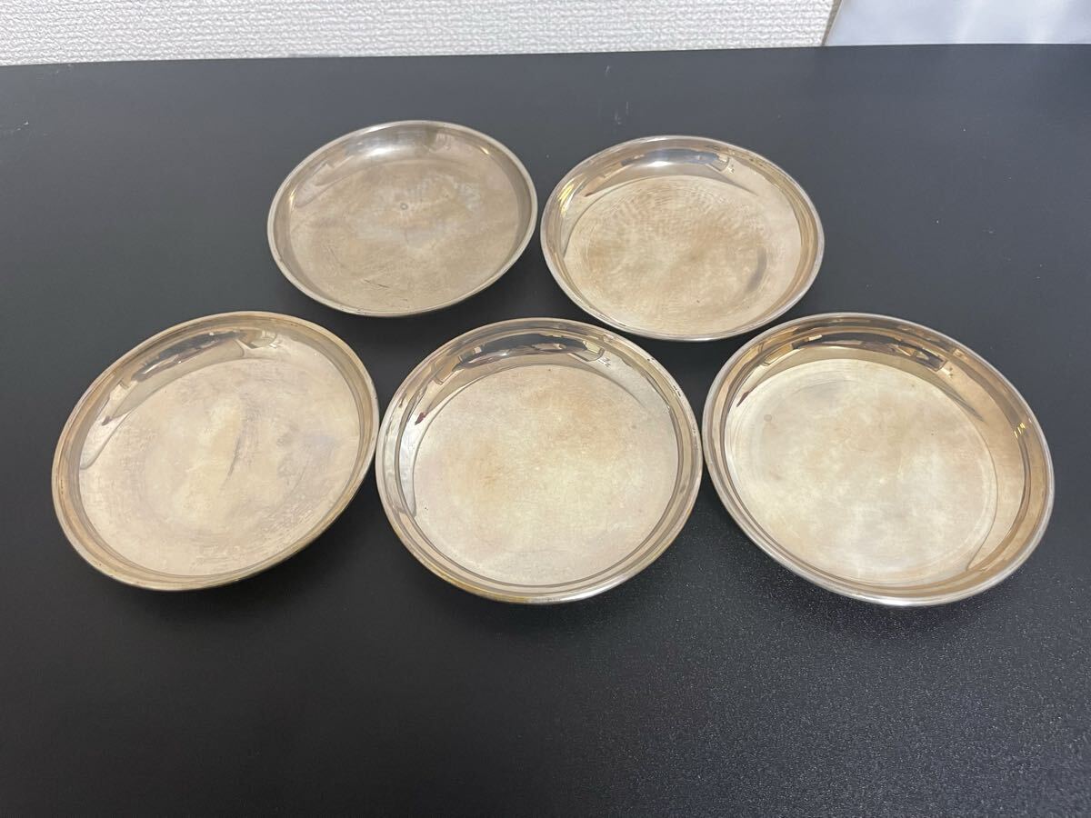 【希少】 皿 銀製 SILVER シルバー SILVER刻印 食器 小皿 小物入れ 銀製品 アンティーク 約420g 現状品