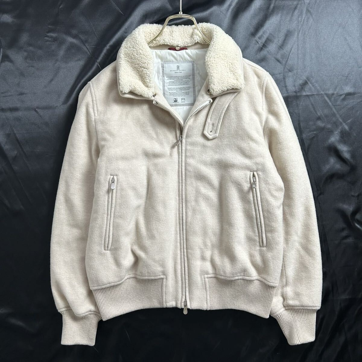 極美品 Brunello Cucinelli ブルネロクチネリ ムートン カシミヤ ボンバージャケット