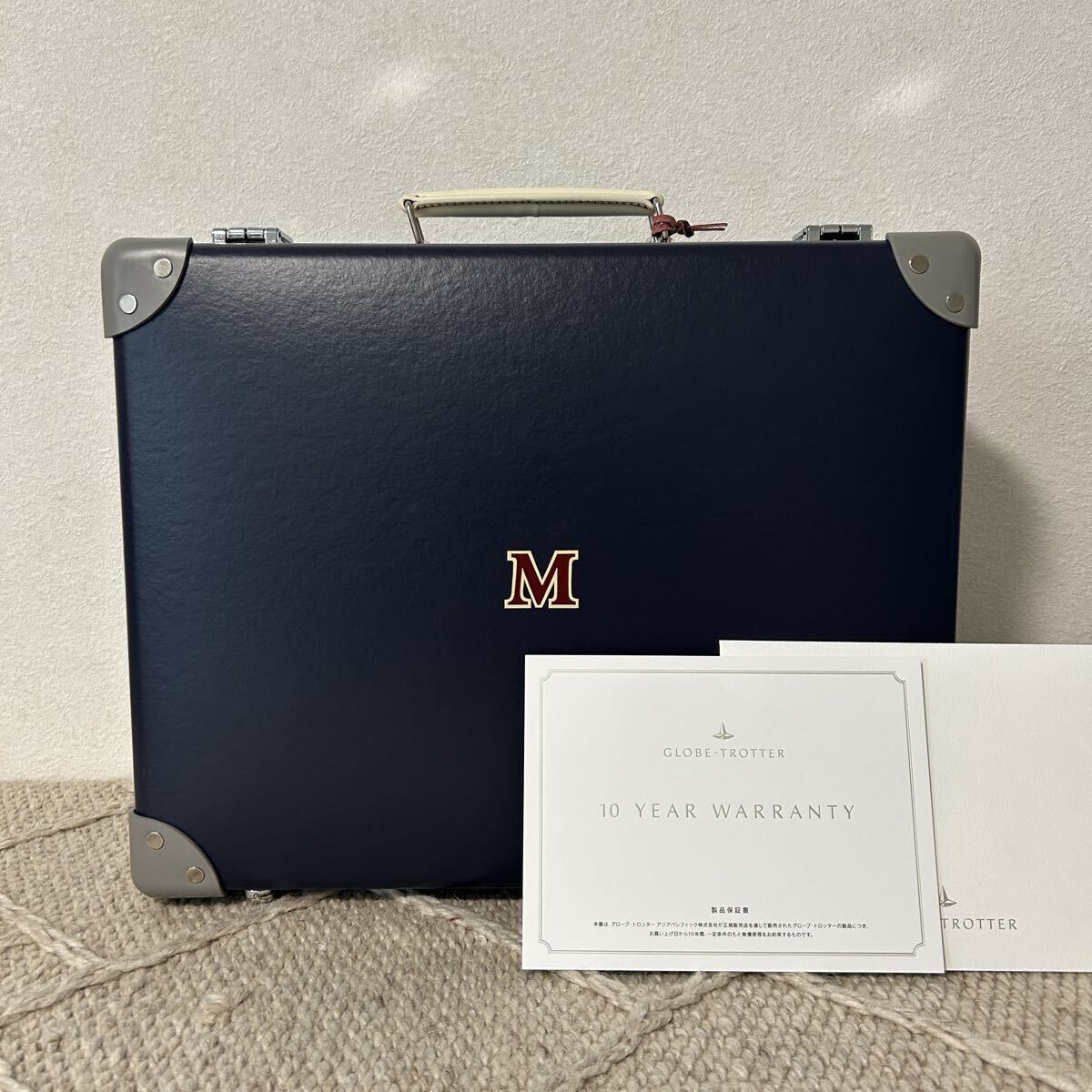 極美品 GLOBE-TROTTER グローブトロッター センテナリー アタッシュケース 10年保証 ネイビー