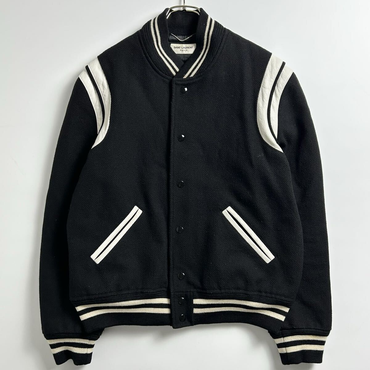 52/XL相当 SAINT LAURENT サンローラン テディジャケット ブラック
