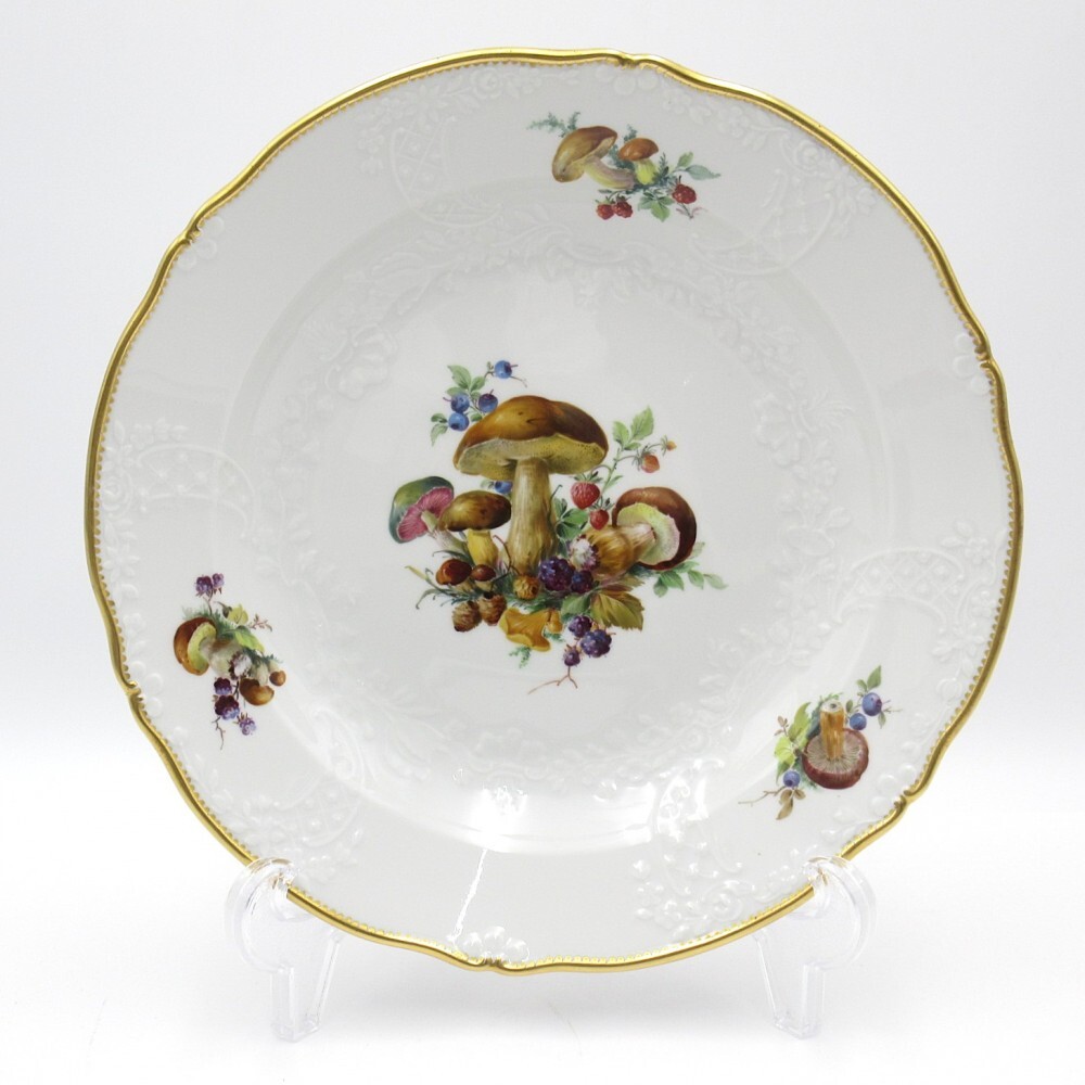 1円〜 Meissen マイセン 249123 きのこ マッシュルーム マルセイユレリーフ プレート