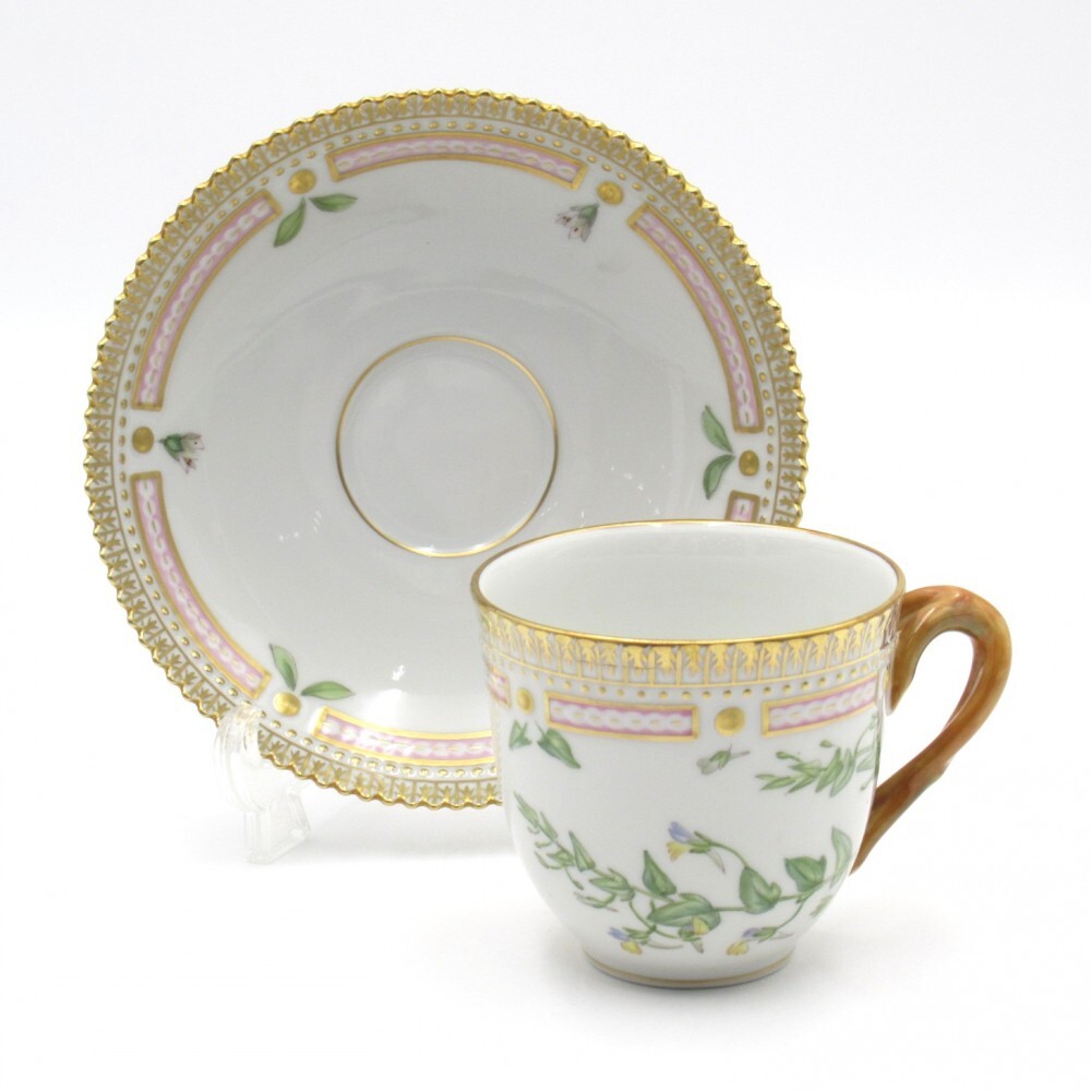 1円〜 Royal Copenhagen ロイヤルコペンハーゲン フローラダニカ Antirrhinum elatine カップ&ソーサー 計2点