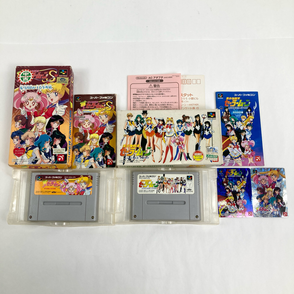 1円~ Nintendo 任天堂 SFC スーパーファミコン セーラームーンS セーラームーンAS 特典カード付 箱説付 動作確認済 ゲームソフト おもちゃ