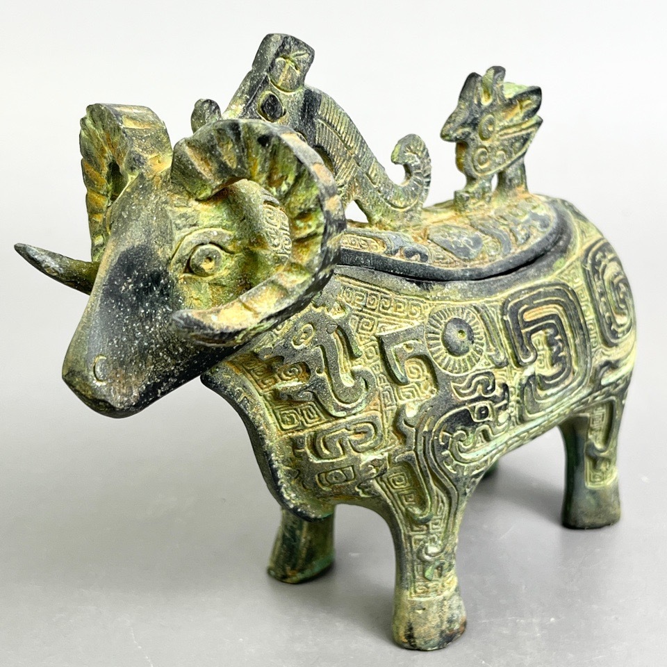 中国美術 青銅羊香炉 饕餮文 現状品 古美術 骨董・民芸品