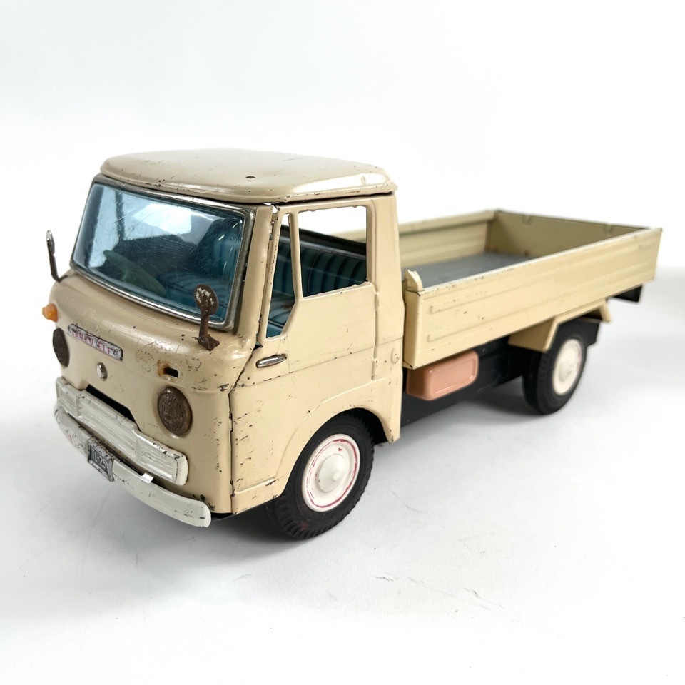 旧バンダイ 萬代屋 初代 いすゞ エルフ ブリキ ベージュ 当時物 現状品 昭和レトロ 自動車 トラック ビンテージ おもちゃ・玩具