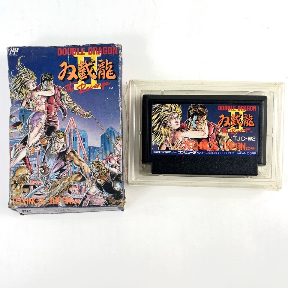 任天堂 Nintendo ダブルドラゴン2 双截龍 ファミコンソフト FC テクノスジャパン 動作確認済 箱付 現状品 おもちゃ