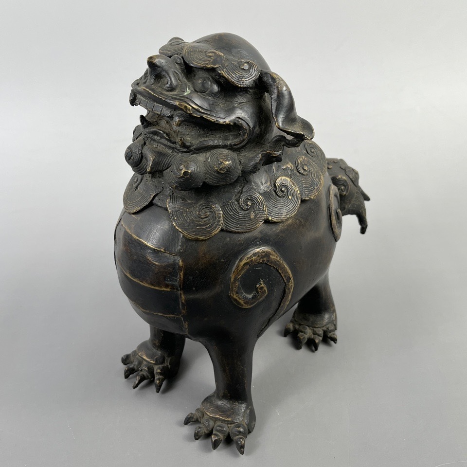 中国古玩 銅製 獅子香炉 香道具 古美術 骨董 置物 骨董