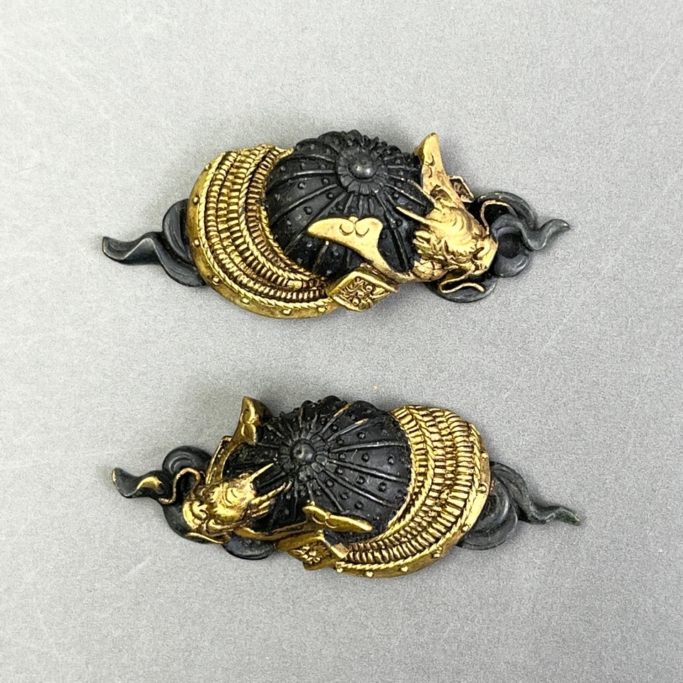 刀装具 目貫 兜 象嵌 時代物 骨董