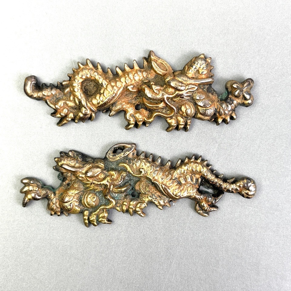 刀装具 目貫 龍図 時代物 骨董