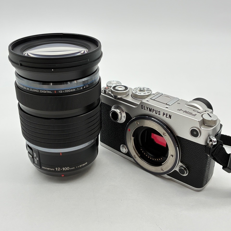 1円〜 OLYMPUS オリンパス PEN-F シルバー M.ZUIKO DIGITAL 12-100mm F4 ミラーレスカメラ 動作確認済