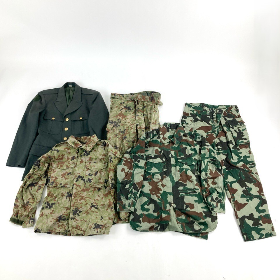 陸上自衛隊 制服一式 熊笹迷彩 迷彩服 1型上下1号~2号相当 迷彩服2型 上下1号~2号相当 91式冬制服 上のみ3Y 軍服 骨董