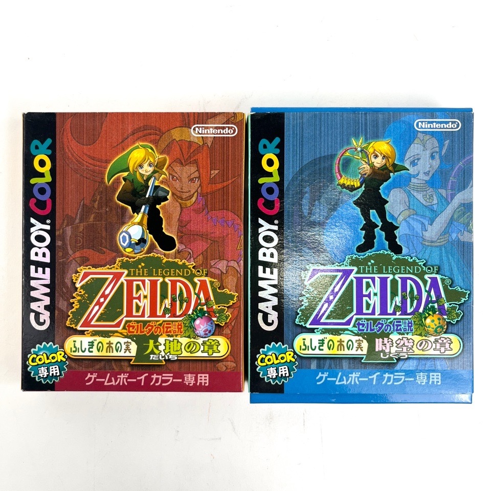 1円~ Nintendo ニンテンドー GBC ゲームボーイカラー ゼルダの伝説 ふしぎの木の実 時空の章 大地の章 動作確認済 ゲームソフト 現状品