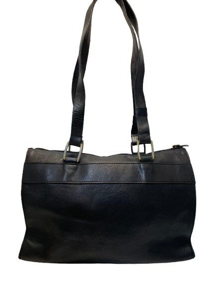 Longchamp オールドロンシャン トートバッグ　ヴィンテージ　アンティーク 黒 レザー BLK ブラック 本革