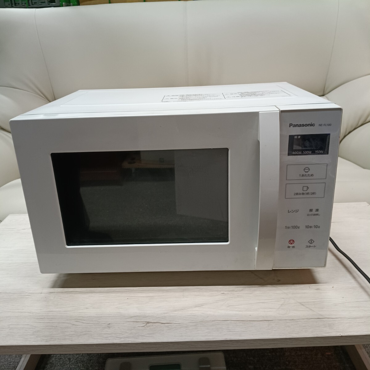 f2【動作品】Panasonic NE-FL100-W 電子レンジ 2020年製 600W 単機能レンジ パナソニック