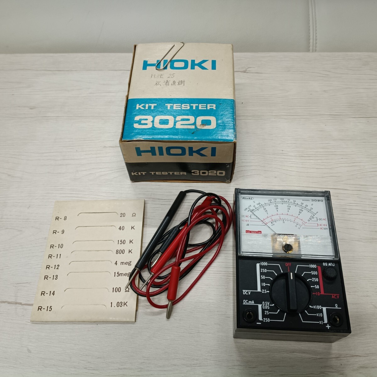 6-50 HIOKI 日置電機 KIT TESTER 3020 アナログテスター 付属品有り 元箱付 中古品 現状品
