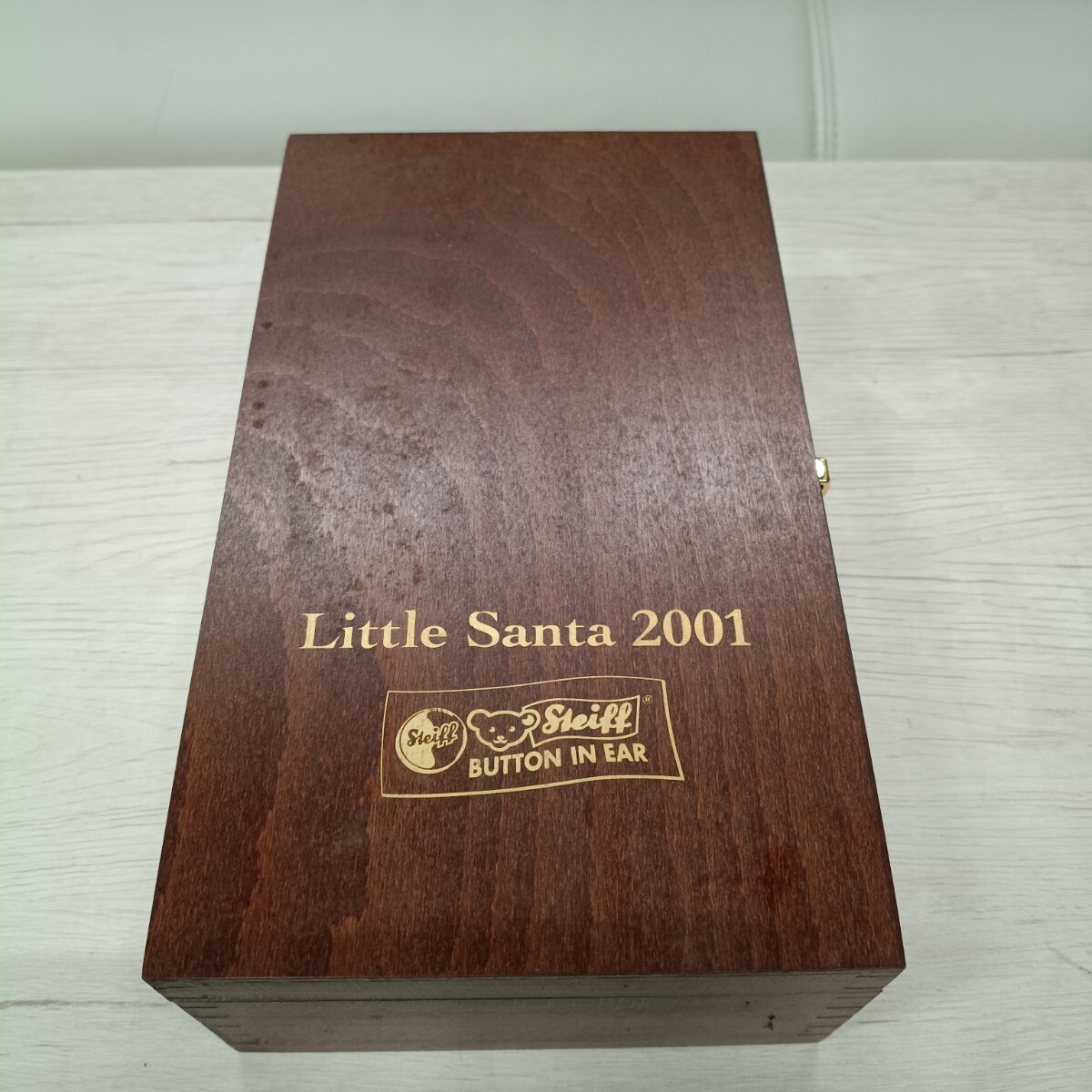 6-50 Steiff シュタイフ Little Santa 2001 テディベア ぬいぐるみ 木箱付 限定品 BUTTON IN EAR 良好品 現状品