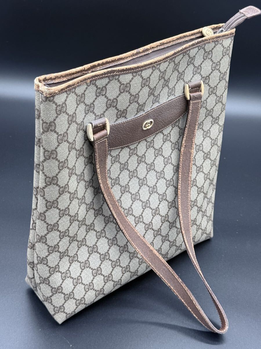 GUCCI オールドグッチ GGスプリーム PVC レザー トートバッグ ハンドバッグ ヴィンテージ 