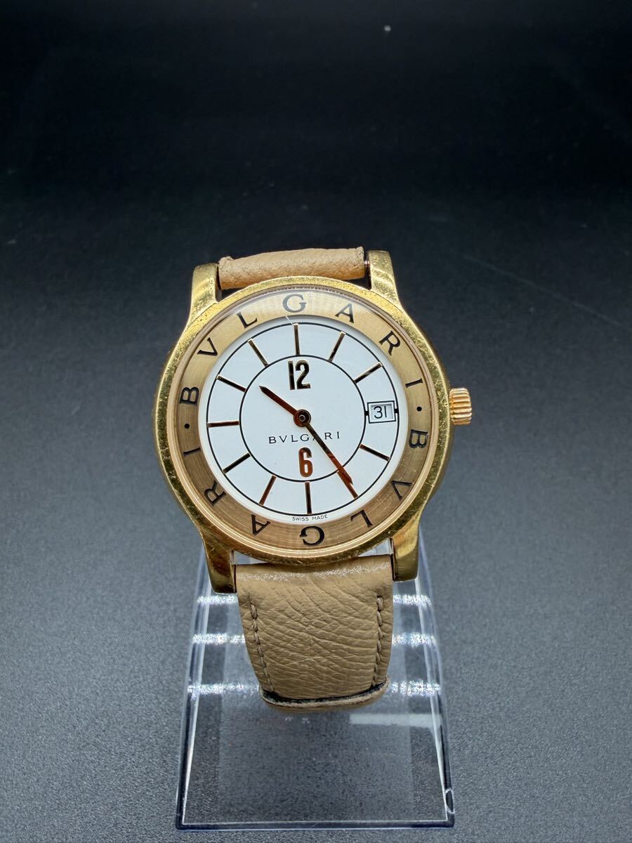 BVLGARI ブルガリ Solotempo ソロテンポ ST35G K18YG 18金 750 クォーツ メンズ 腕時計 純正尾錠付