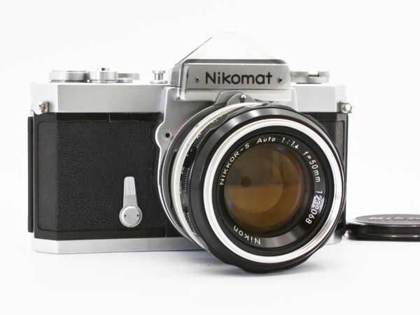 87【動作品】Nikon ニコン Nikomat 一眼レフ Silver シルバー 35mm フィルムカメラ Nikkor-S 50mm f/1.4 非AI レンズ