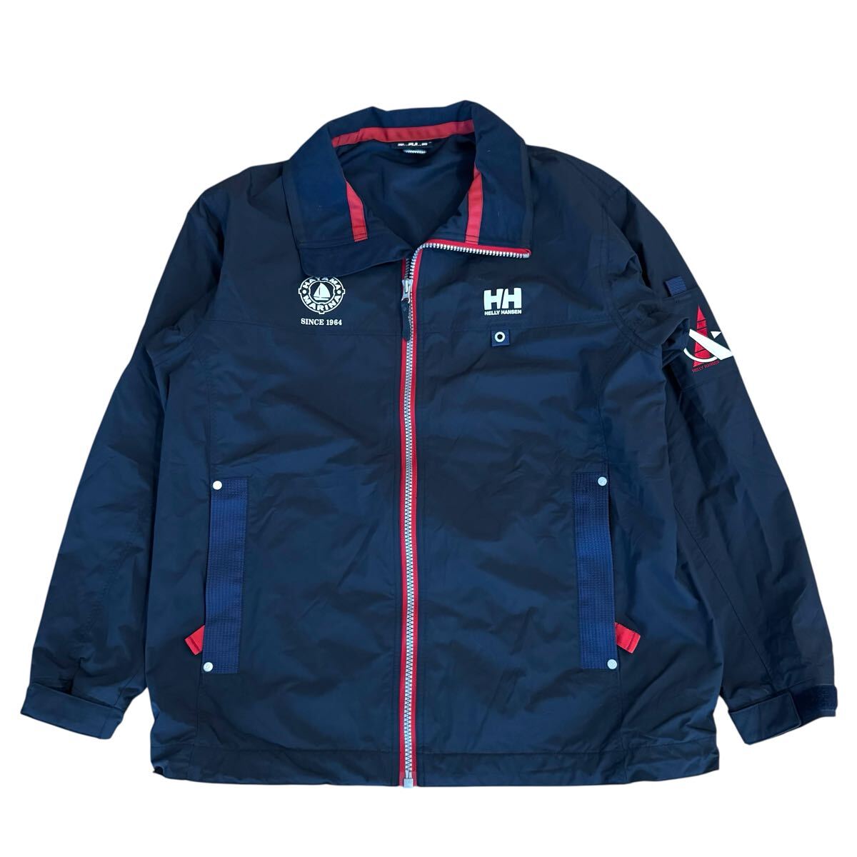 美品 HELLY HANSEN ヘリーハンセン 葉山マリーナヨットクラブ ナイロンジャケット ブルゾン XL ネイビー HV11401