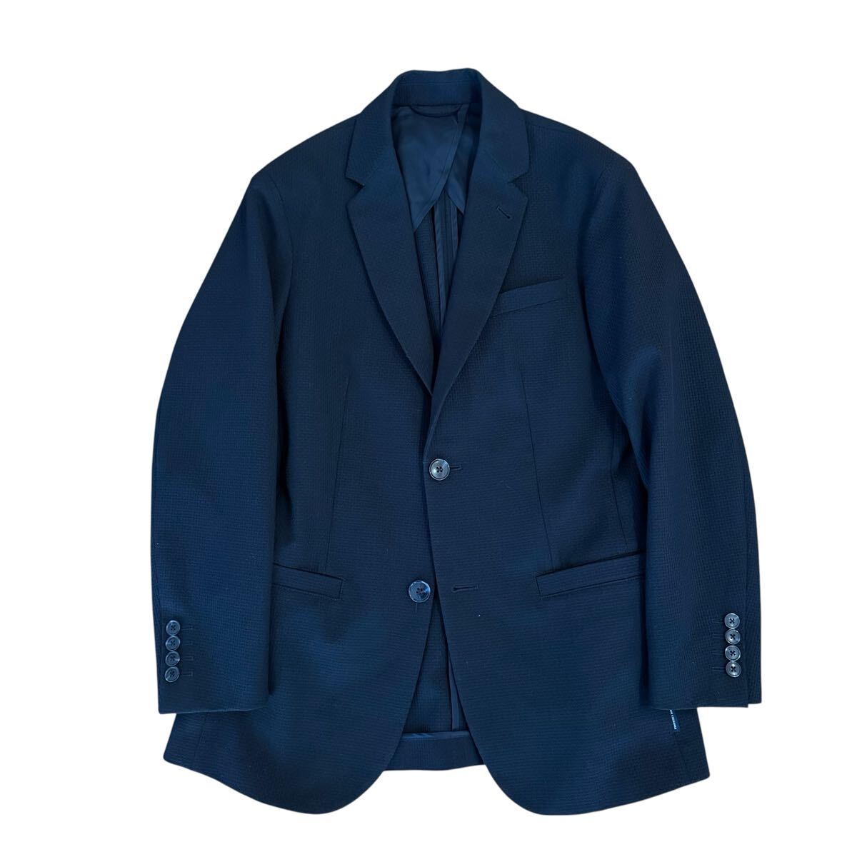 美品 ARMANI EXCHANGE アルマーニエクスチェンジ 2Bテーラードジャケット アンコンジャケット 34 ネイビー メンズ ビジネス
