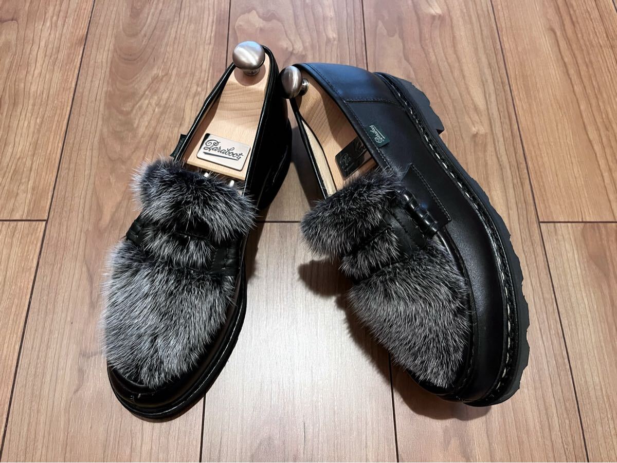 ３回着用の極美品★Paraboot REIMS VISON サイズ7H NOIR シャンボード CHAMBORD パラブーツ ミカエル ランス