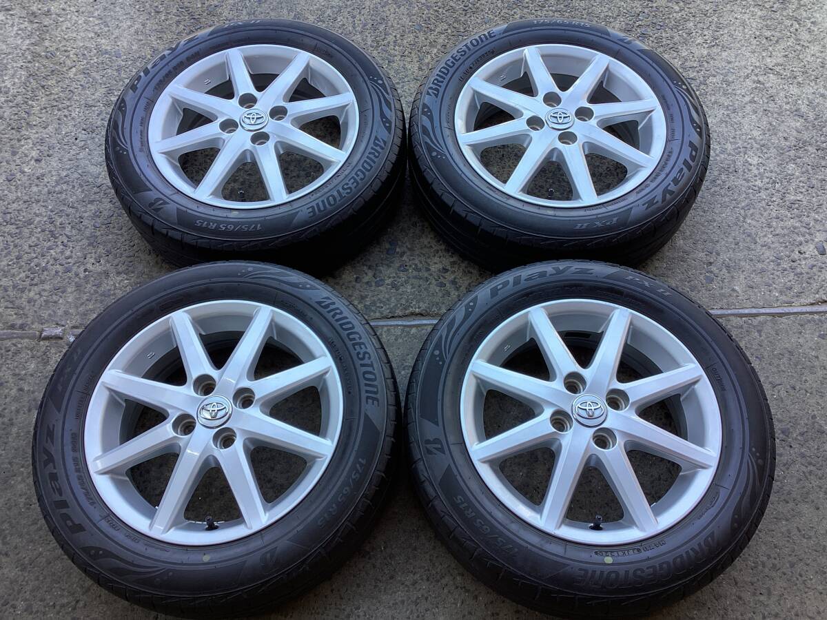 M9549 TOYOTA アクア純正 15インチ 5J +39 100/4H＆175/65R15 夏タイヤ 4本