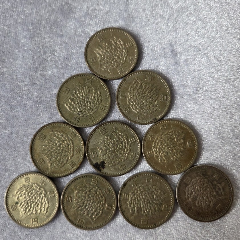 【10枚】100円銀貨 稲 百円銀貨 10枚まとめ 記念硬貨 記念コイン コレクション 古銭 稲穂 1円スタート.