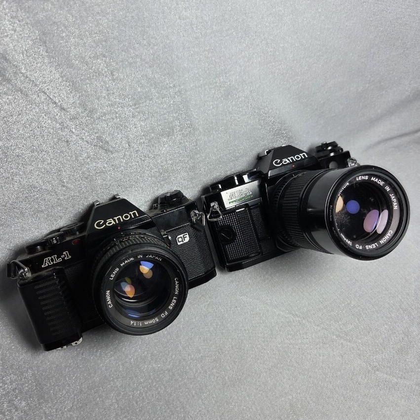 【2個】Canon AL-1 Canon AE-1 Programフィルムカメラ 一眼レフカメラ キャノン まとめ売り レトロカメラ 1円スタート