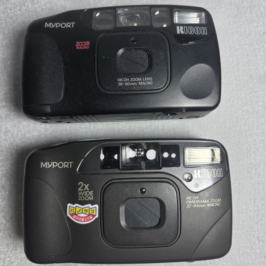 【2台】RICOH コンパクトフィルムカメラ MyPortシリーズ リコー MyPort Zoom MyPort Zoom Mini P パノラマ機能付き 2台まとめ売り 1円スタ