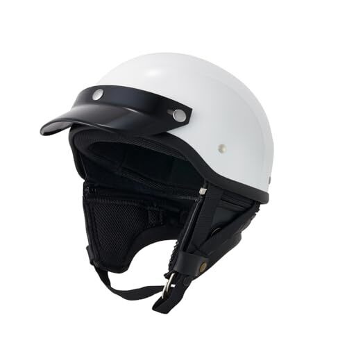 【最安値挑戦】マルシン(MARUSHIN) バイク用 ヘルメット MCH5 MZ-HALF ハーフヘルメット ホワイト フリーサイズ(57～60cm未満)