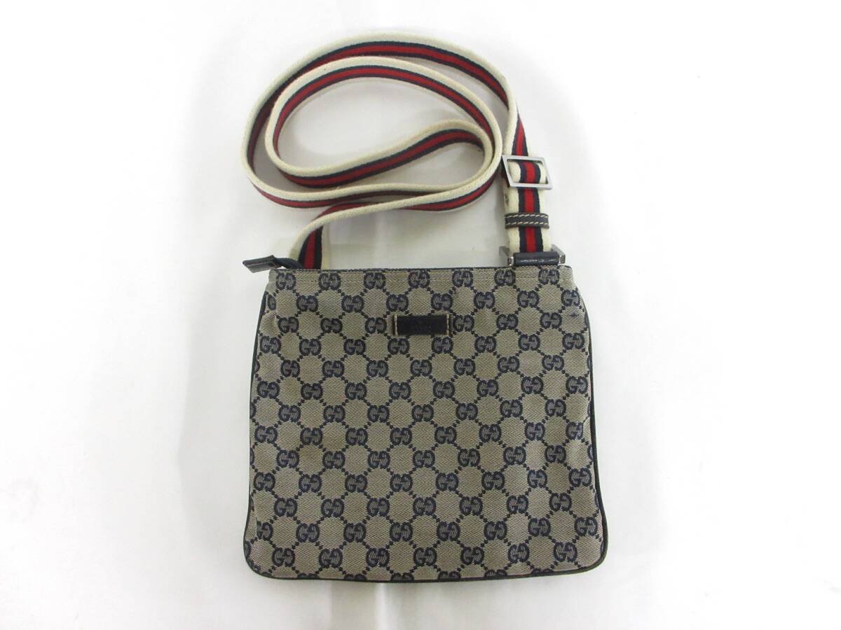 171H301F◆GUCCI グッチ GGキャンバス シェリーライン 146309 ショルダーバッグ 中古
