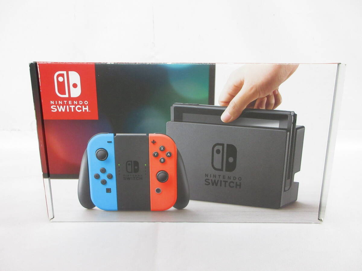 059C442F◆Nintendo Switch ニンテンドー スイッチ 本体 初期型 ネオンブルー/ ネオンレッド 中古 動作OK