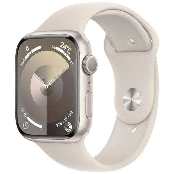 113C434F◆【新品未開封】Apple Watch Series 9 GPSモデル 45mm MR9R3J/A アルミニウム シルバー スポーツバンド スターライト M/L